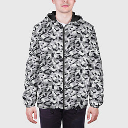 Куртка с капюшоном мужская Пикселированный городской серый камуфляж, цвет: 3D-черный — фото 2