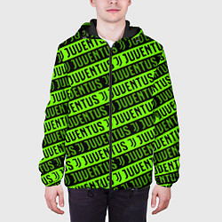 Куртка с капюшоном мужская Juventus green pattern sport, цвет: 3D-черный — фото 2