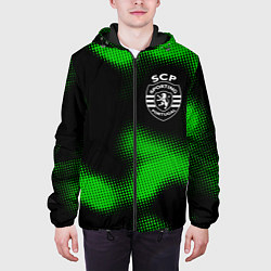 Куртка с капюшоном мужская Sporting sport halftone, цвет: 3D-черный — фото 2