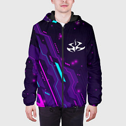 Куртка с капюшоном мужская Hitman neon gaming, цвет: 3D-черный — фото 2