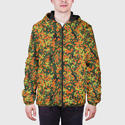 Куртка с капюшоном мужская Современный пятнистый камуфляж, цвет: 3D-черный — фото 2