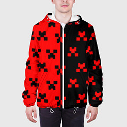 Куртка с капюшоном мужская Minecraft creeper logo, цвет: 3D-белый — фото 2