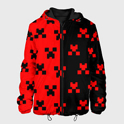 Куртка с капюшоном мужская Minecraft creeper logo, цвет: 3D-черный