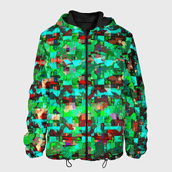 Куртка с капюшоном мужская Разноцветные осколки стекла, цвет: 3D-черный