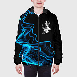 Куртка с капюшоном мужская Iron Maiden sound wave, цвет: 3D-черный — фото 2