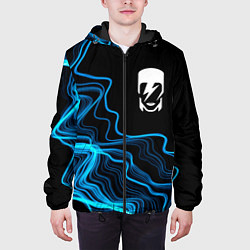 Куртка с капюшоном мужская David Bowie sound wave, цвет: 3D-черный — фото 2