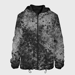 Куртка с капюшоном мужская Абстракция - серый пунш, цвет: 3D-черный