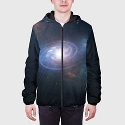 Куртка с капюшоном мужская Спиральная галактика, цвет: 3D-черный — фото 2