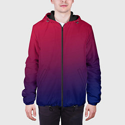 Куртка с капюшоном мужская Gradient red-blue, цвет: 3D-черный — фото 2
