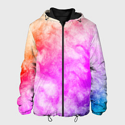Куртка с капюшоном мужская Colorful smoke 1, цвет: 3D-черный