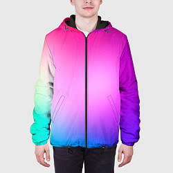 Куртка с капюшоном мужская Colorful gradient, цвет: 3D-черный — фото 2