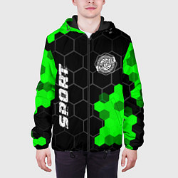 Куртка с капюшоном мужская Chrysler green sport hexagon, цвет: 3D-черный — фото 2
