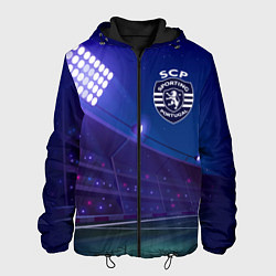 Куртка с капюшоном мужская Sporting ночное поле, цвет: 3D-черный