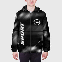 Куртка с капюшоном мужская Opel sport metal, цвет: 3D-черный — фото 2