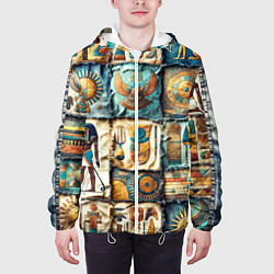 Куртка с капюшоном мужская Пэчворк из Египта, цвет: 3D-белый — фото 2