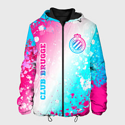 Мужская куртка Club Brugge neon gradient style вертикально