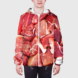 Куртка с капюшоном мужская Куски мяса, цвет: 3D-белый — фото 2