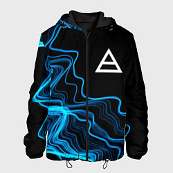 Куртка с капюшоном мужская Thirty Seconds to Mars sound wave, цвет: 3D-черный