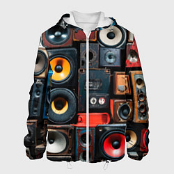 Куртка с капюшоном мужская Audio speaker, цвет: 3D-белый