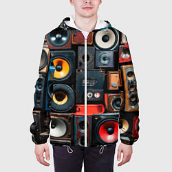 Куртка с капюшоном мужская Audio speaker, цвет: 3D-белый — фото 2
