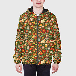 Куртка с капюшоном мужская Солдат и символика СССР, цвет: 3D-черный — фото 2