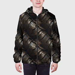 Куртка с капюшоном мужская Классическая старая броня текстура, цвет: 3D-черный — фото 2