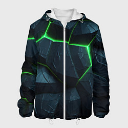 Мужская куртка Abstract dark green geometry style
