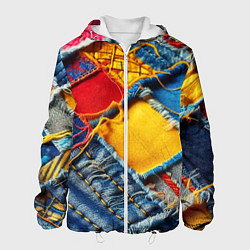 Мужская куртка Colorful denim patchwork - ai art