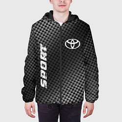 Куртка с капюшоном мужская Toyota sport carbon, цвет: 3D-черный — фото 2