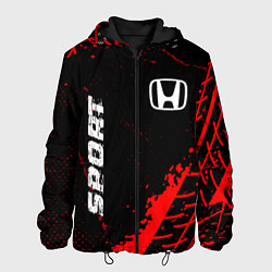 Куртка с капюшоном мужская Honda red sport tires, цвет: 3D-черный
