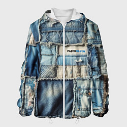 Куртка с капюшоном мужская Patchwork denim - vogue, цвет: 3D-белый