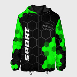 Куртка с капюшоном мужская Jaguar green sport hexagon, цвет: 3D-черный
