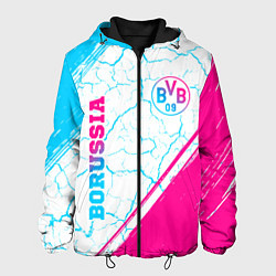 Куртка с капюшоном мужская Borussia neon gradient style вертикально, цвет: 3D-черный