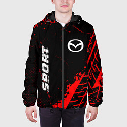 Куртка с капюшоном мужская Mazda red sport tires, цвет: 3D-черный — фото 2