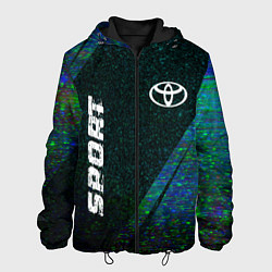 Куртка с капюшоном мужская Toyota sport glitch blue, цвет: 3D-черный