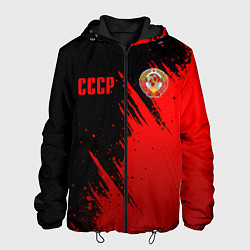 Куртка с капюшоном мужская СССР - черно-красный, цвет: 3D-черный