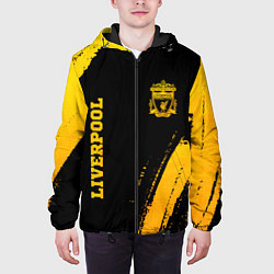 Куртка с капюшоном мужская Liverpool - gold gradient вертикально, цвет: 3D-черный — фото 2