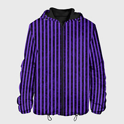 Куртка с капюшоном мужская Полосатый яркий фиолетовый, цвет: 3D-черный