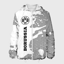 Куртка с капюшоном мужская Borussia sport на светлом фоне по-вертикали, цвет: 3D-белый