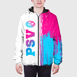 Куртка с капюшоном мужская PSV neon gradient style по-вертикали, цвет: 3D-черный — фото 2