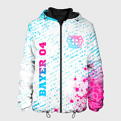 Куртка с капюшоном мужская Bayer 04 neon gradient style вертикально, цвет: 3D-черный