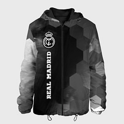 Куртка с капюшоном мужская Real Madrid sport на темном фоне по-вертикали, цвет: 3D-черный