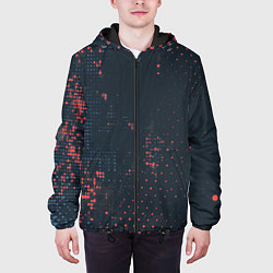 Куртка с капюшоном мужская Брызги краски на стену, цвет: 3D-черный — фото 2