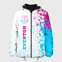 Куртка с капюшоном мужская Everton neon gradient style по-вертикали, цвет: 3D-черный