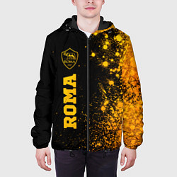 Куртка с капюшоном мужская Roma - gold gradient по-вертикали, цвет: 3D-черный — фото 2