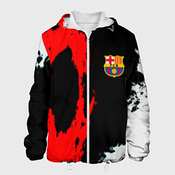 Куртка с капюшоном мужская Barcelona fc краски спорт, цвет: 3D-белый