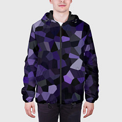 Куртка с капюшоном мужская Кристаллизация темно-фиолетового, цвет: 3D-черный — фото 2