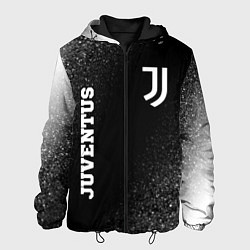 Куртка с капюшоном мужская Juventus sport на темном фоне вертикально, цвет: 3D-черный