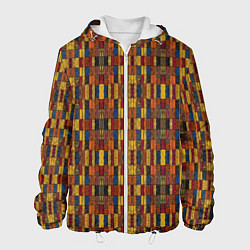 Куртка с капюшоном мужская Африканский геометрический узор-паттерн, цвет: 3D-белый