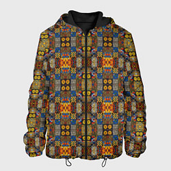 Куртка с капюшоном мужская Абстрактные африканские совы, цвет: 3D-черный